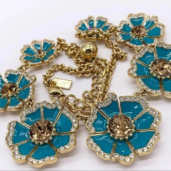 Kate Spade Garden Grove Blue Jeweled Necklace - Picture 2 of 5